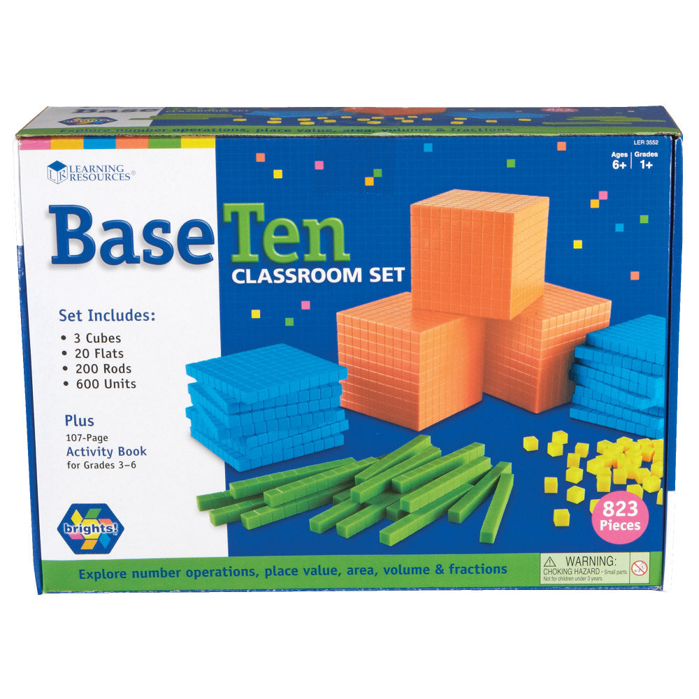 Learning Resources Base 10 Classroom Set, Assorted Colors, Grades 1-9