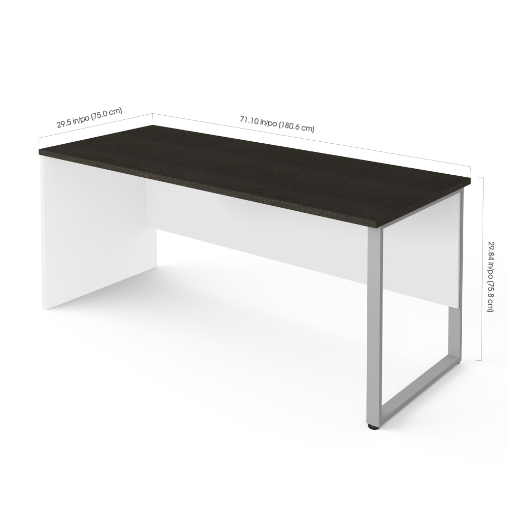 Bestar Pro-Concept Plus 72inW Table Computer Desk With Metal Legs, White/Deep Gray