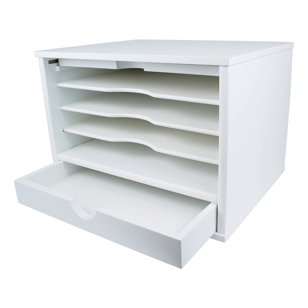 Victor Desktop Organizer, 9 3/4inH x 14inW x 10 3/4inD, Pure White