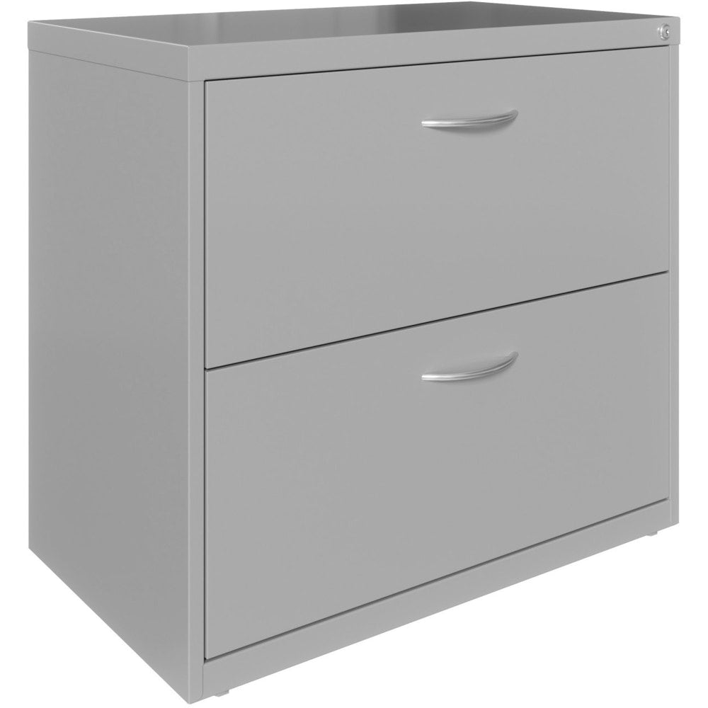 NuSparc 30inW Lateral File 2-Drawer w/ Arc Pull, Silver, 1 Each