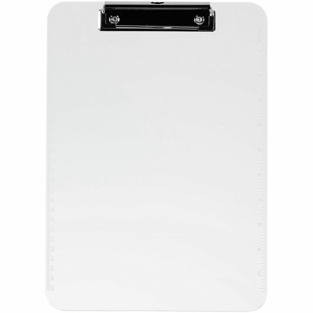 Sparco Plastic Clipboard With Flat Clip, 8 1/2in x 11in, Clear