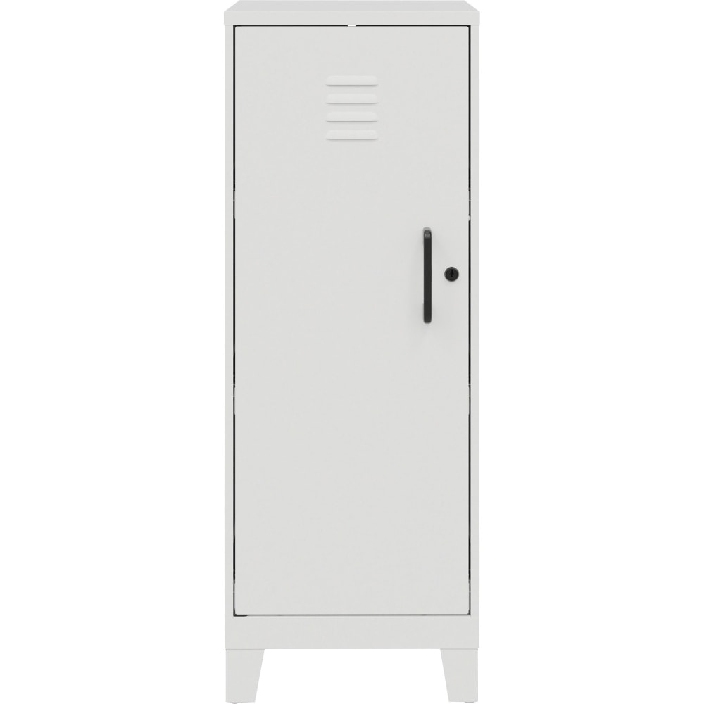 LYS SOHO Locker - 3 Shelve(s) - for Office, Home, Classroom, Playroom, Basement, Garage, Cloth, Sport Equipments, Toy, Game - Overall Size 42.5in x 14.3in x 18in - Pearl White - Steel