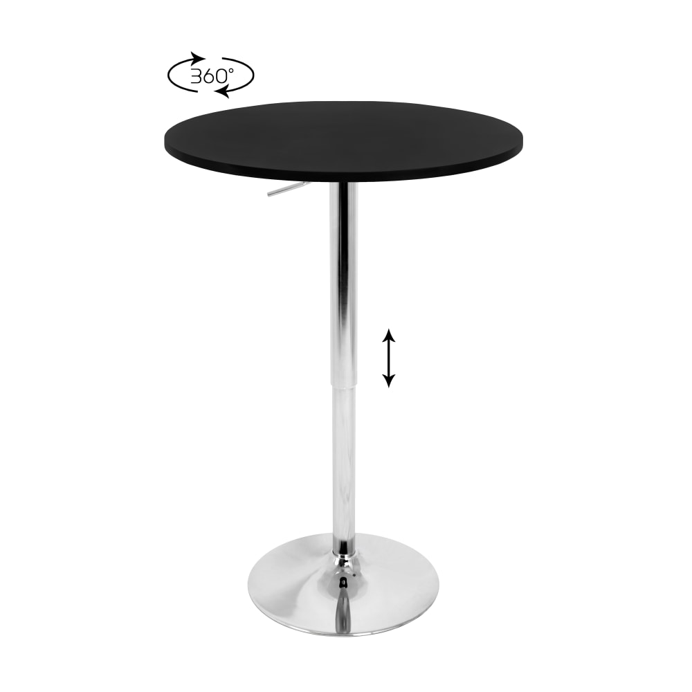 LumiSource Adjustable Bar Table, Silver/Black