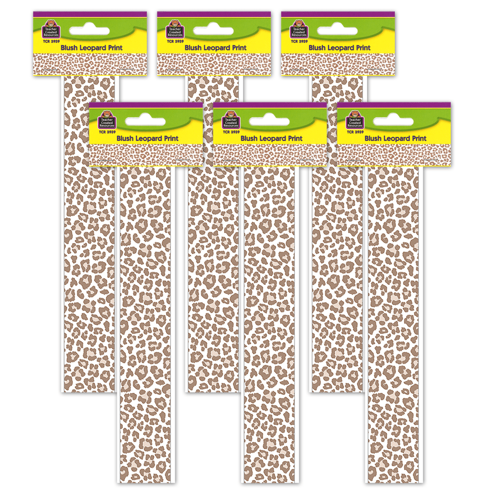 Teacher Created Resources Border Trim, Blush Leopard Print, 35', Set Of 6 Packs