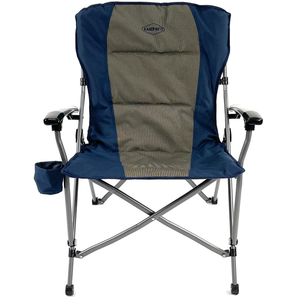 Kamp-Rite Padded Hard Arm Chair, Tan/Blue