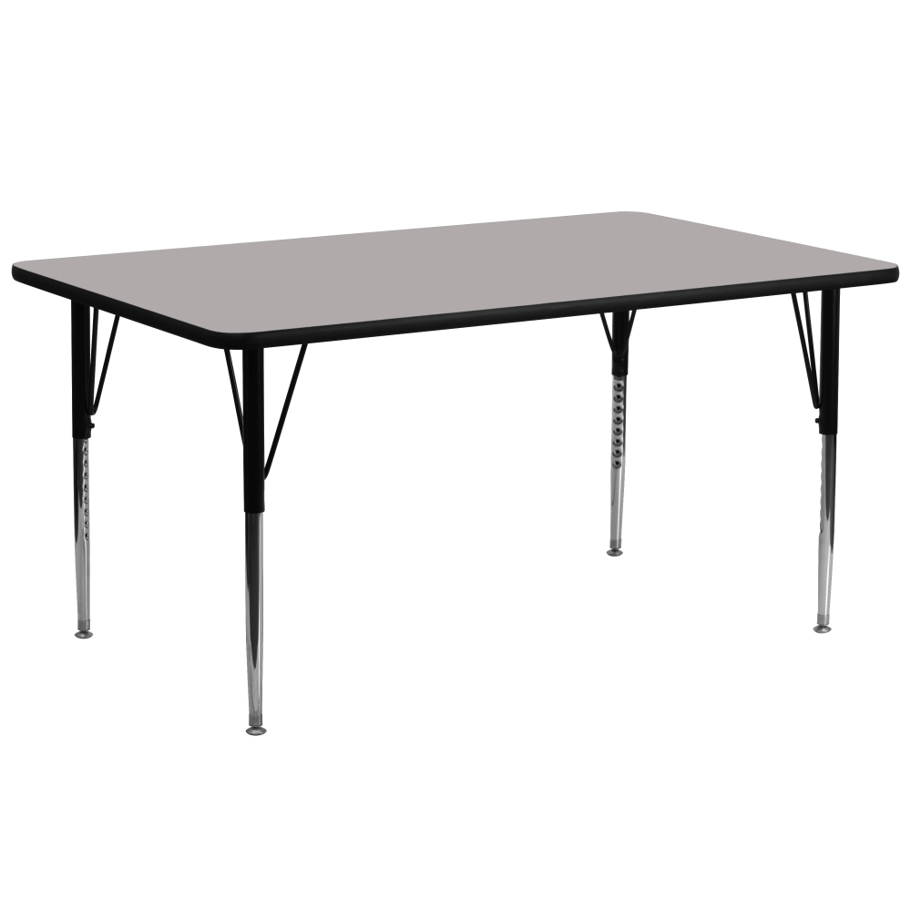 Flash Furniture 30ft"W Rectangular Height-Adjustable Activity Table, Gray