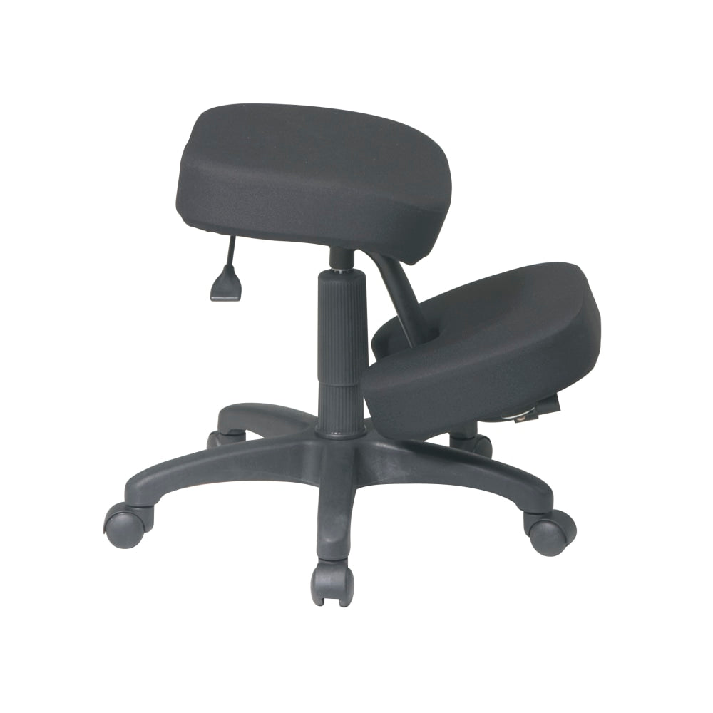 Office Star Work Smart Ergonomic Knee Chair, 5 Star Base, Black