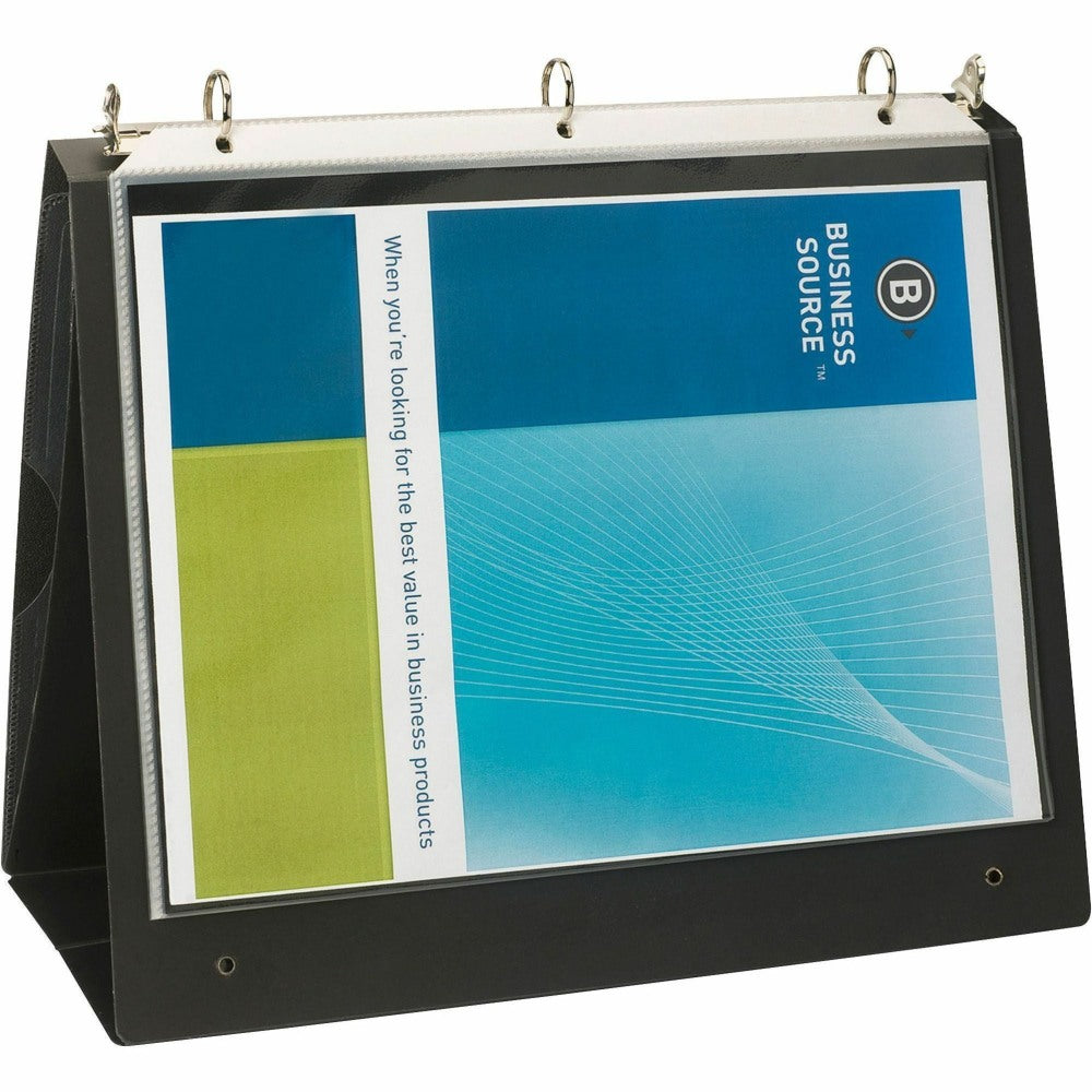 Business Source Presentation Binder, 1in Ring, 8 1/2in x 11in, Black