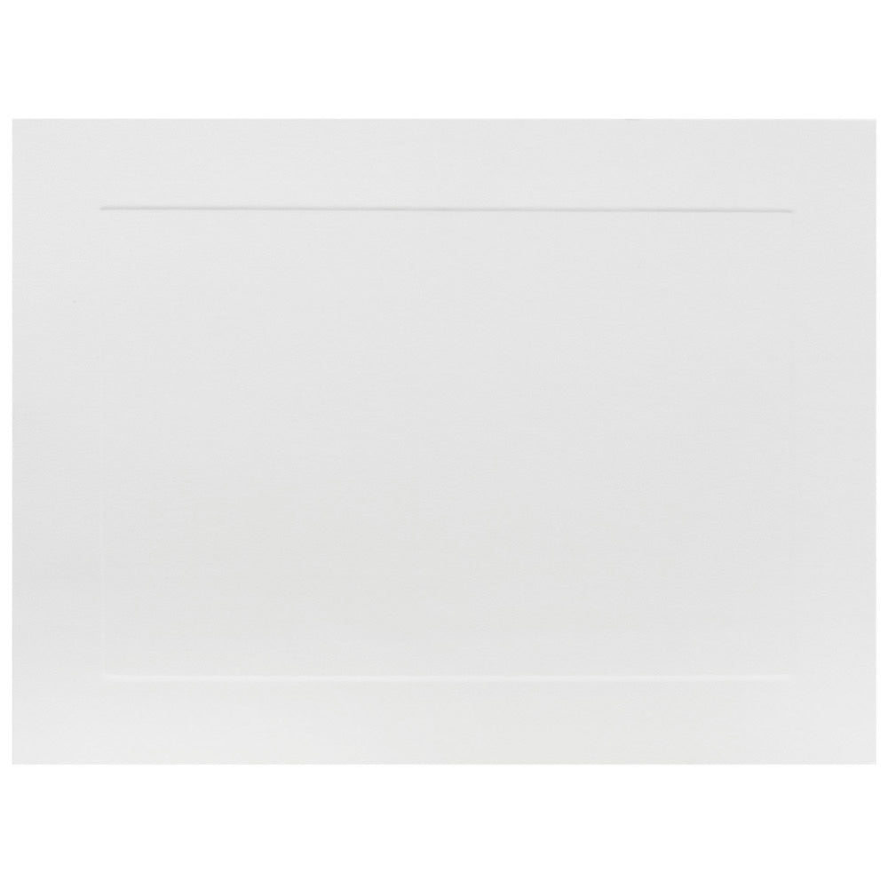 JAM Paper Note Cards, Panel Border, 4 5/8in x 6 1/4in, White, Pack Of 100