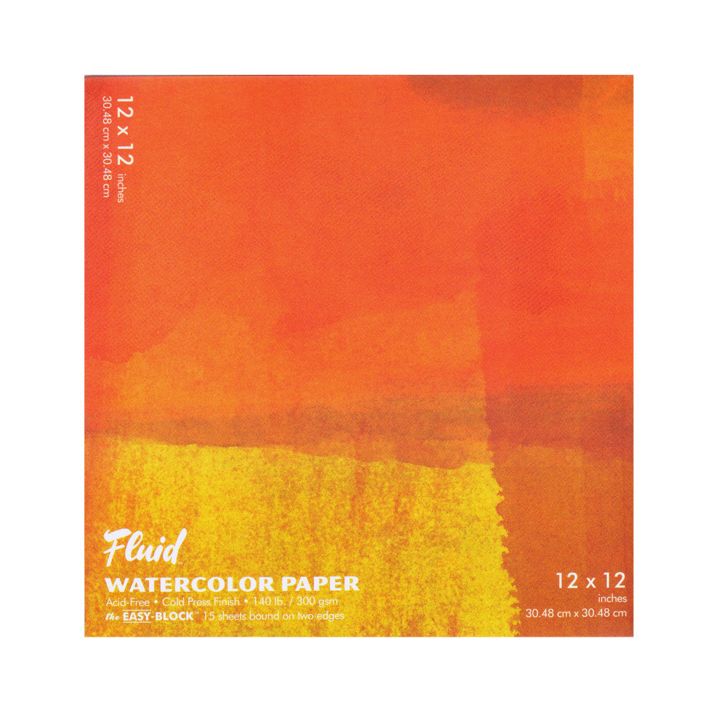 Global Art Fluid Watercolor Block, 12in x 12in, White