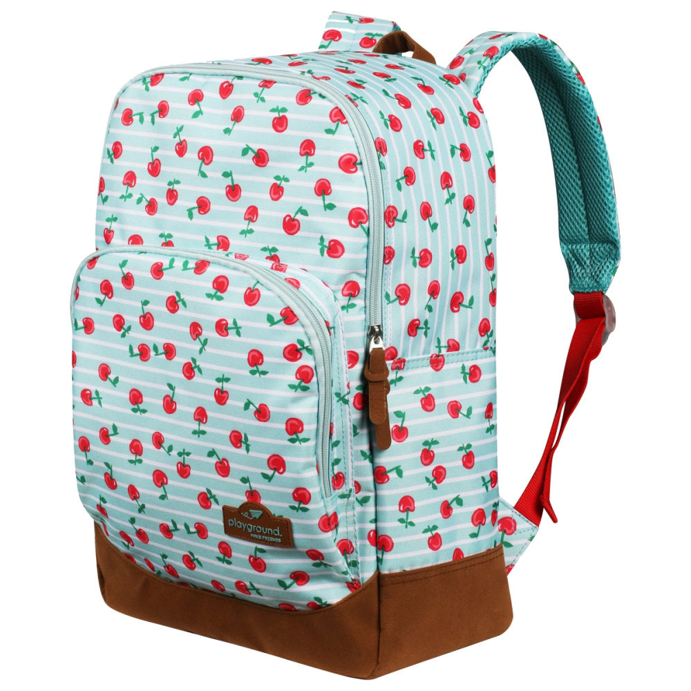 Playground Smooth Backpacks, Teal/Cherries, Pack Of 5 Backpacks