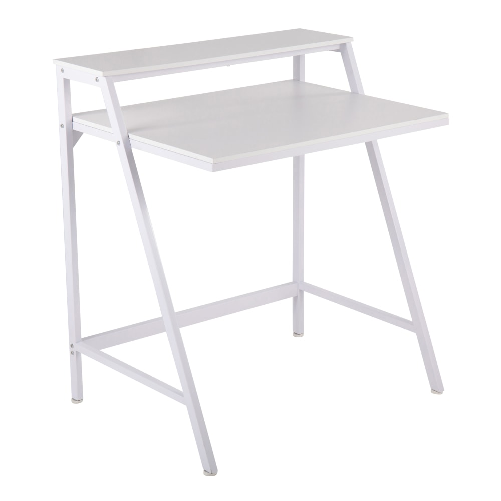 LumiSource 2-Tier 32inW Computer Desk, Matte White