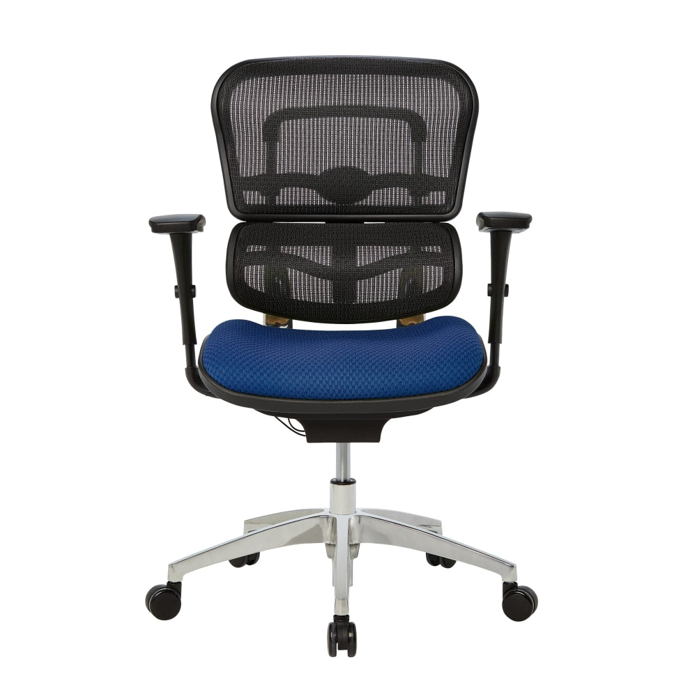 WorkPro 12000 Series Ergonomic Mesh/Premium Fabric Mid-Back Chair, Black/Royal, BIFMA Compliant