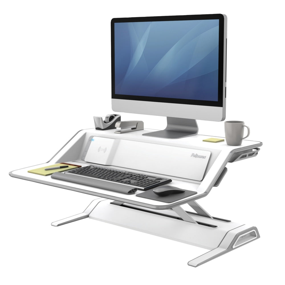 Fellowes Lotus DX Adjustable Sit-Stand Workstation, White