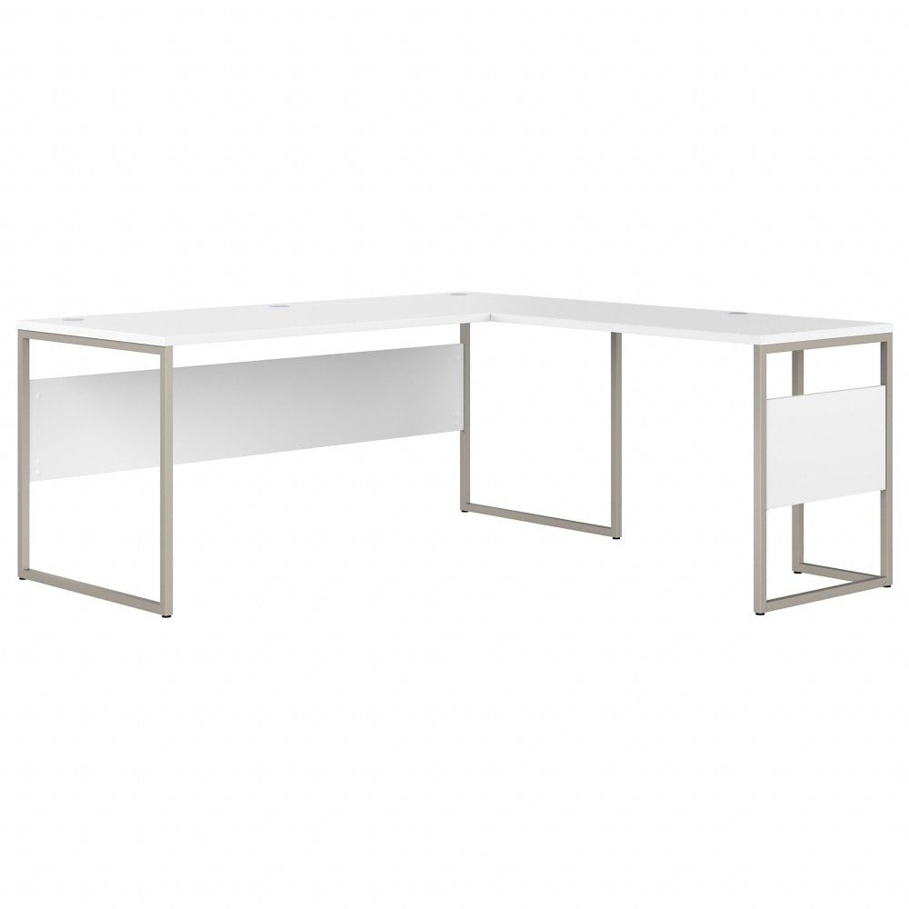 Bush Business Furniture Hybrid 72inW L-Shaped Corner Desk Table With Metal Legs, White, Standard Delivery