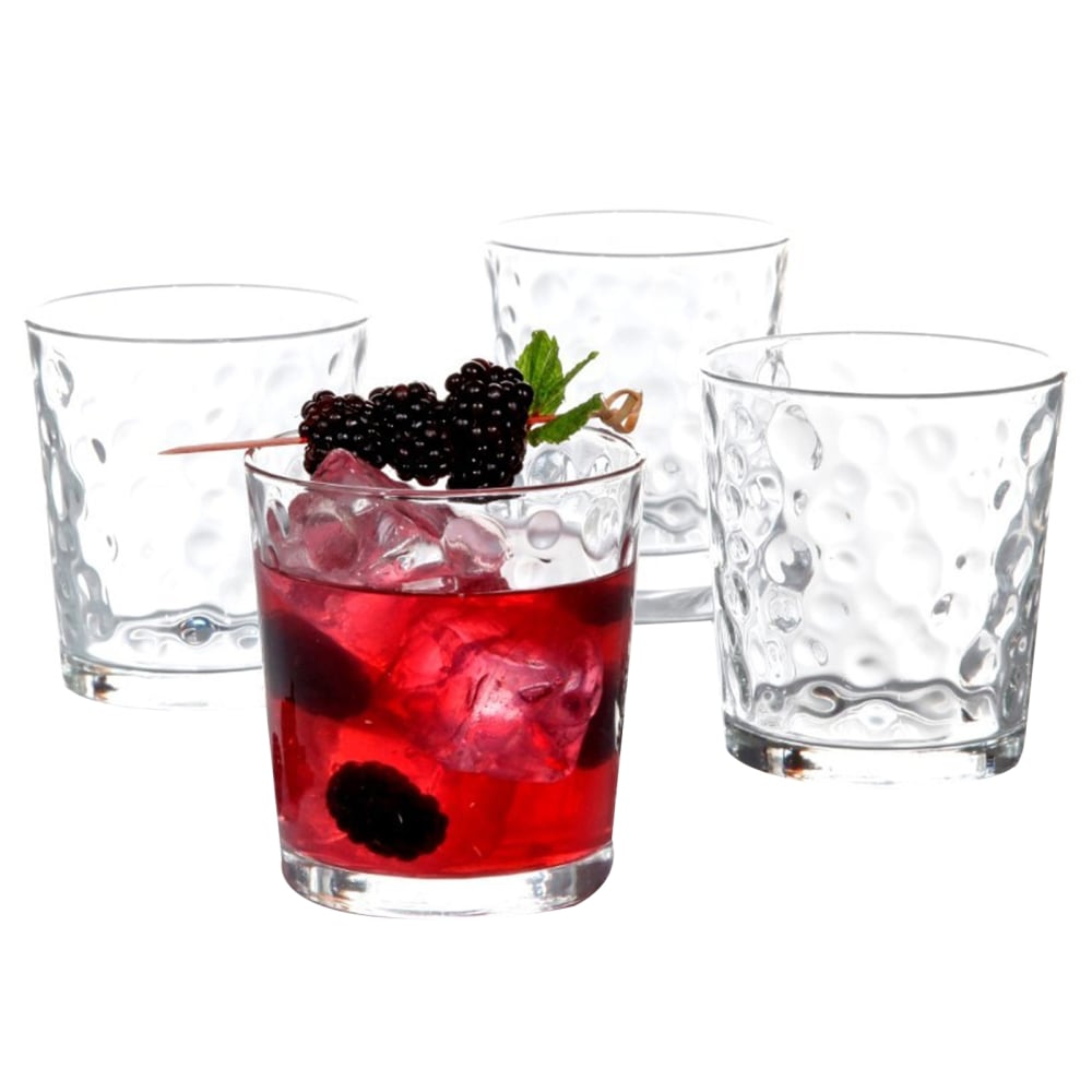 Gibson Home Great Foundations 4-Piece Double Old Fashioned Glass Set, 13 Oz, Clear