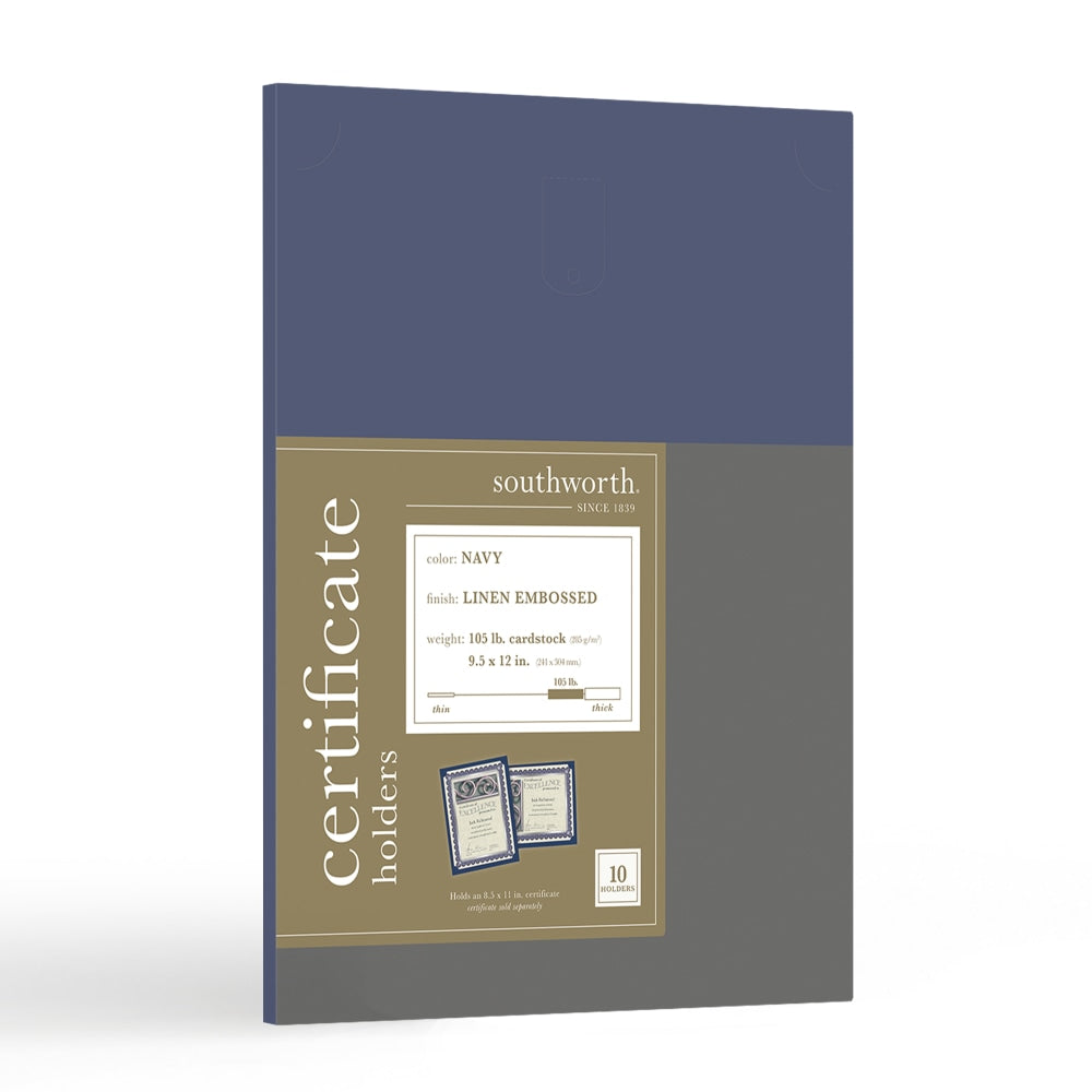 Southworth Certificate Holders, Navy Blue, Pack Of 10