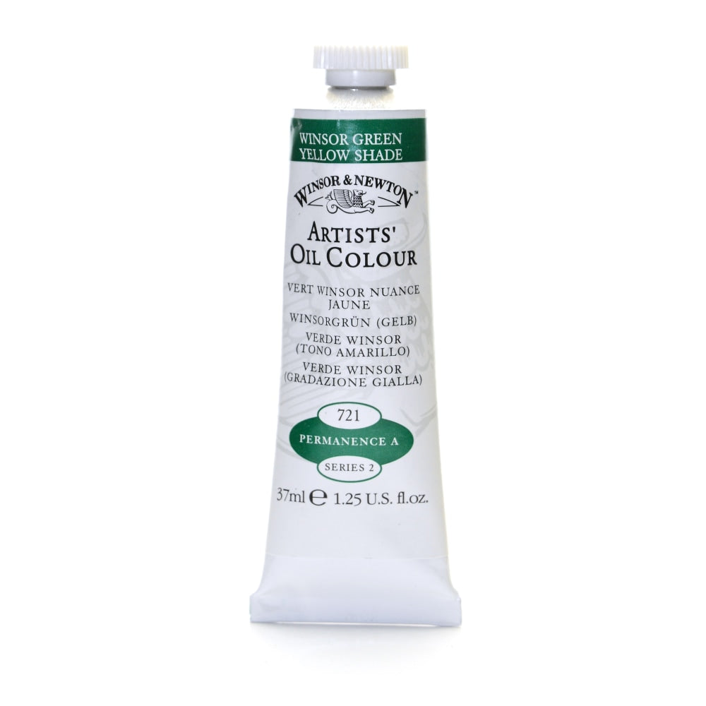 Winsor & Newton Artists Oil Colors, 37 mL, Winsor Green (Yellow Shade), 721