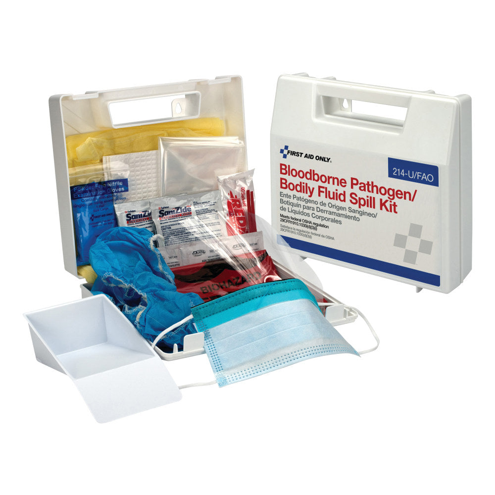 First Aid Only Blood Borne Pathogen Spill Cleanup Kit, 8inH x 2-1/2inW x 9inD