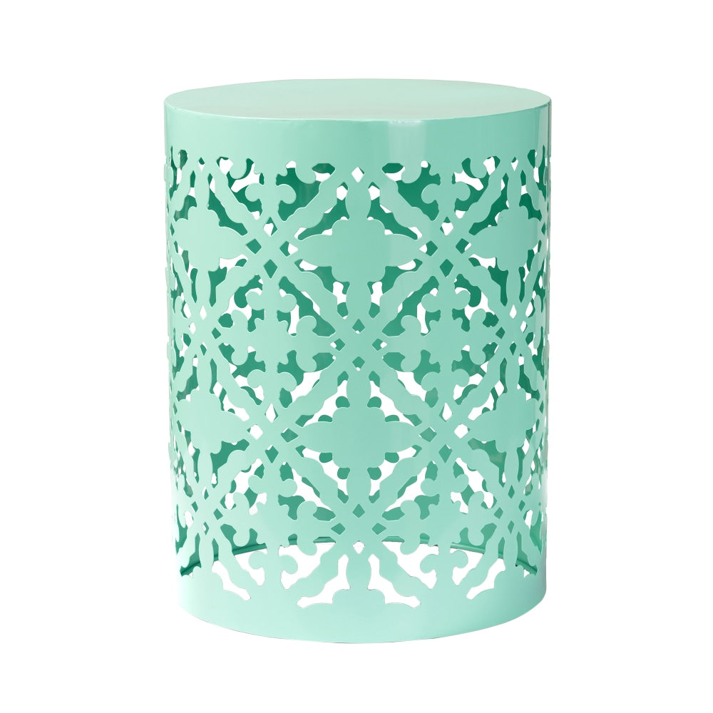 Baxton Studio Jamila Outdoor Side Table, 18-5/16inH x 13-1/4inW x 13-1/4inD, Aqua