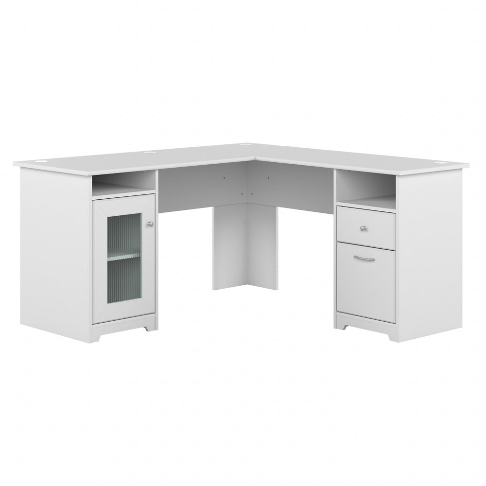 Bush Business Furniture Cabot 60inW L-Shaped Corner Desk, White, Standard Delivery