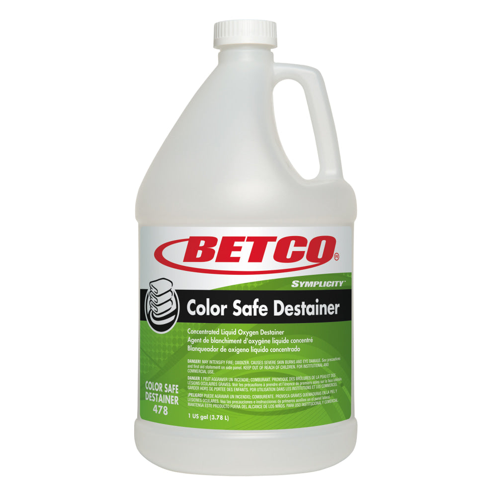 Betco Symplicity Color Safe Destainer, 128 Oz Bottle, Case Of 4