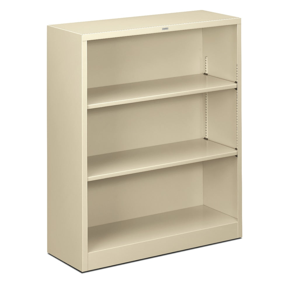 HON Brigade Steel Modular Shelving Bookcase, 3 Shelves, 41inH x 34-1/2inW x 12-5/8inD, Putty