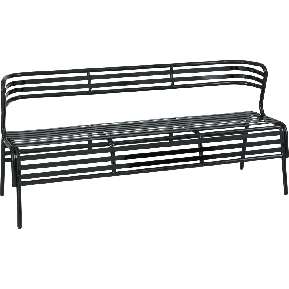 Safco CoGo Indoor/Outdoor Bench With Back, Black