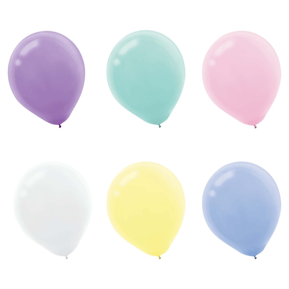 Amscan Latex Pastel Balloons, 12in, Assorted Colors, Pack Of 72 Balloons, Set Of 2 Packs