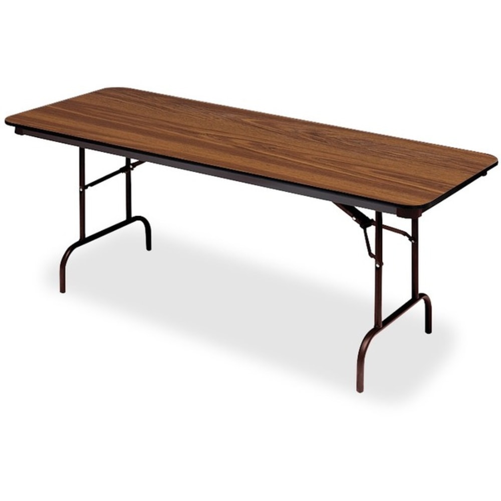 Iceberg Premium Folding Table, Rectangular, 96inW x 30inD, Oak/Brown