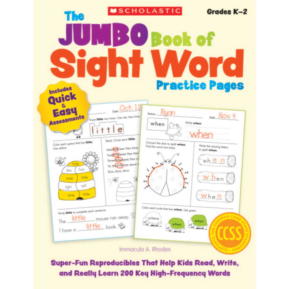 Scholastic The Jumbo Book Of Sight Word Practice Pages