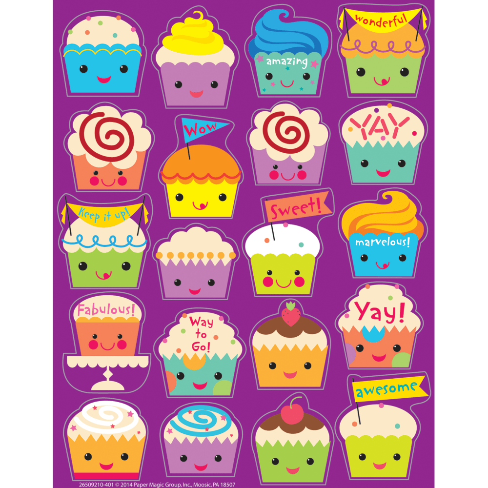 Eureka Scented Stickers, Cupcake, 80 Stickers Per Pack, Set Of 6 Packs