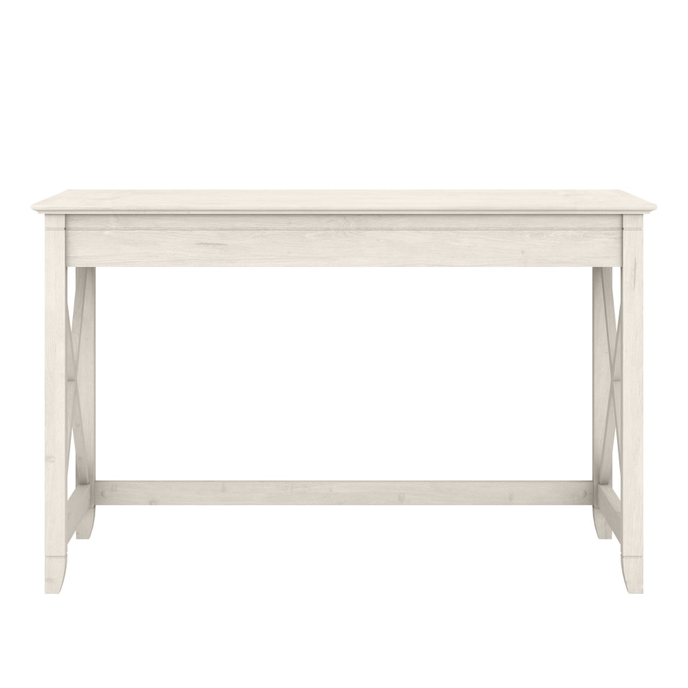 Bush Furniture Key West 48inW Writing Desk, Linen White Oak, Standard Delivery