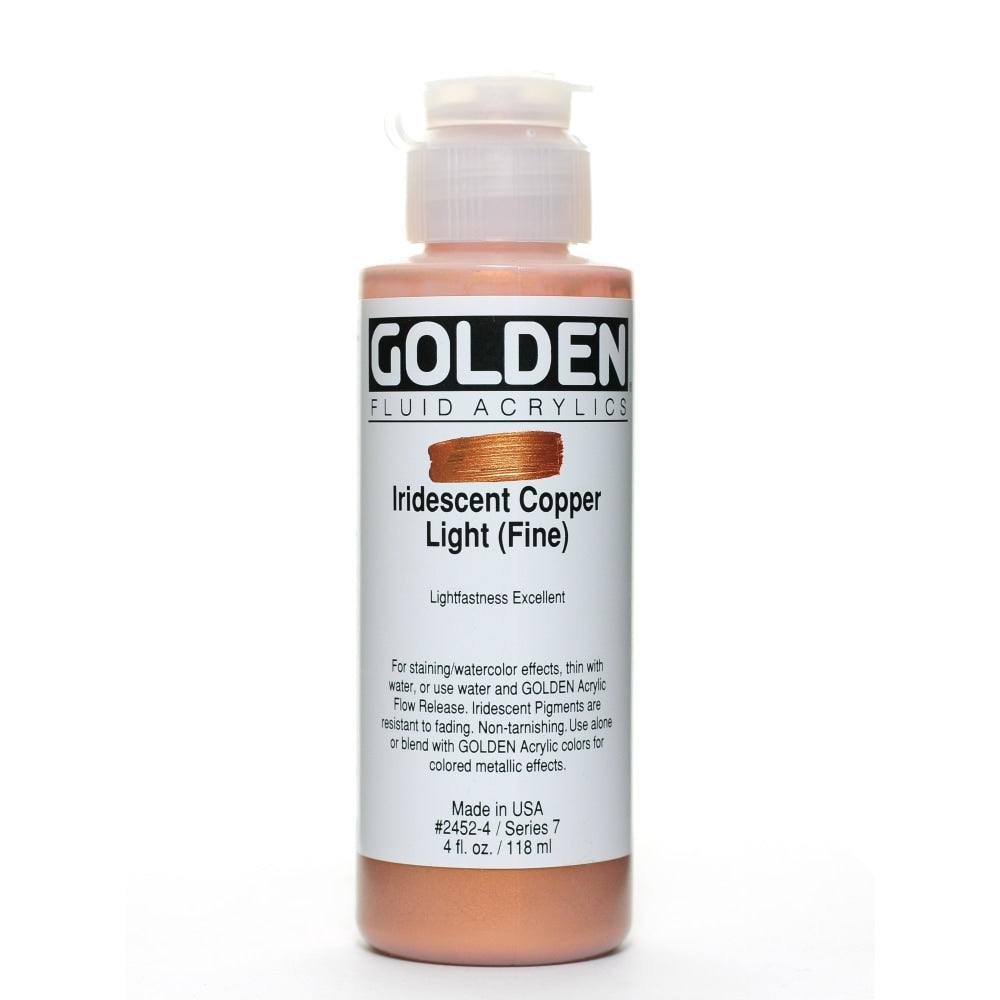 Golden Fluid Acrylic Paint, 4 Oz, Iridescent Copper Light Fine