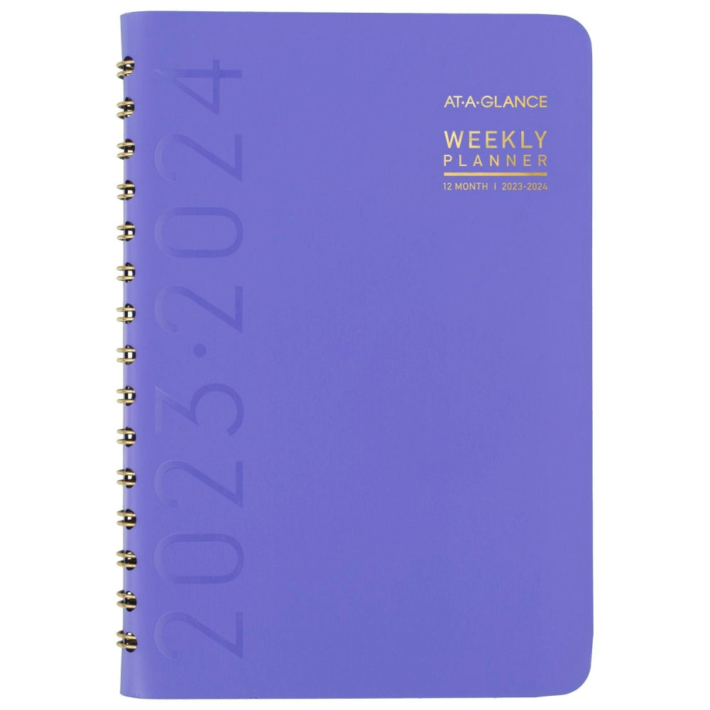 2023-2024 AT-A-GLANCE Contemporary Academic Weekly/Monthly Planner, 5in x 8in, Purple, July 2023 To June 2024, 70101X18