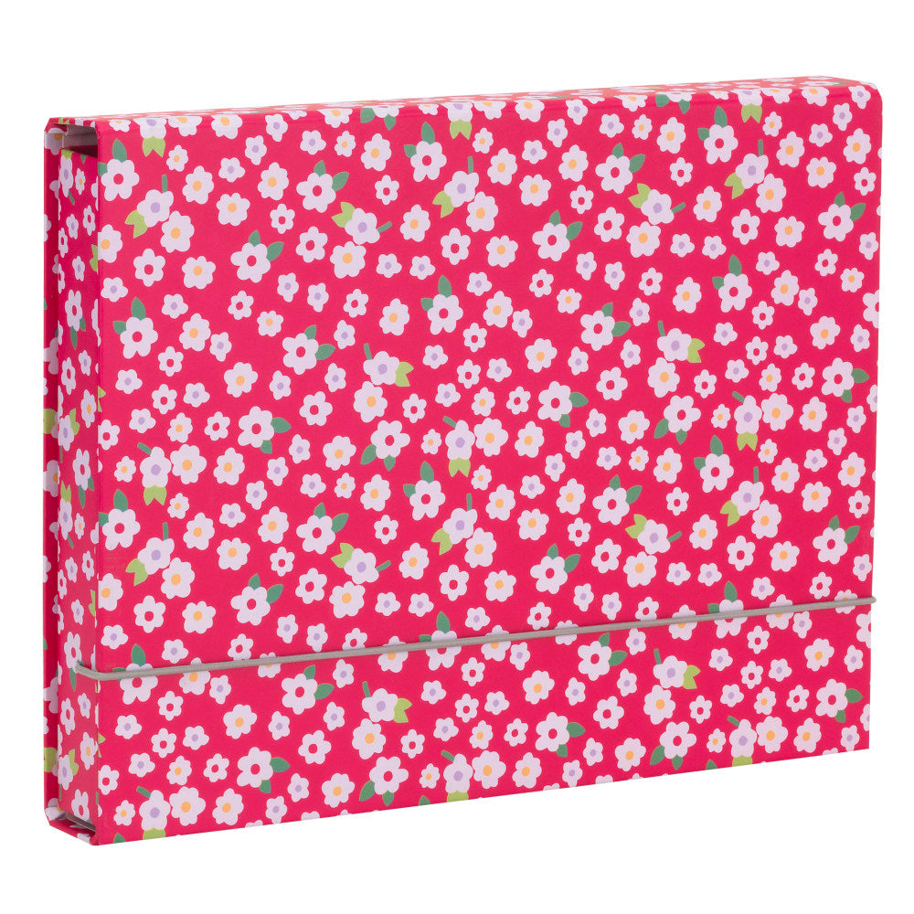 Office Depot Brand Fashion File Box, 1 Pocket, 8 1/2in x 11in, Letter, Magenta/White Floral, Pack of 1