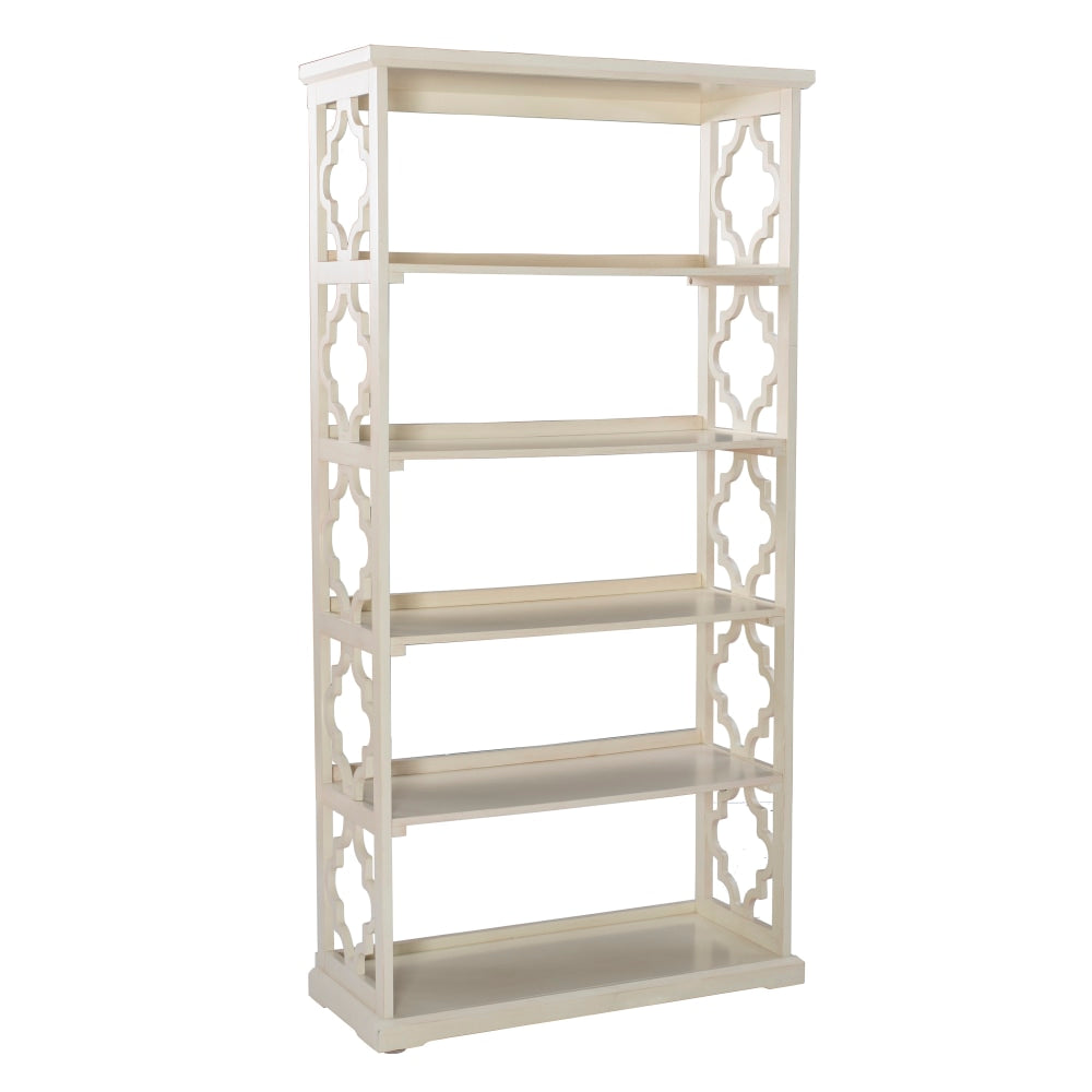 Powell Callahan 72inH 5-Shelf Bookcase, White