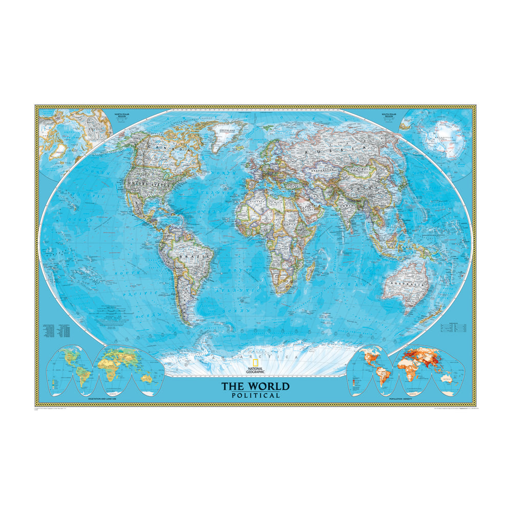 National Geographic Maps World Mural Map, 76 1/2in x 110in