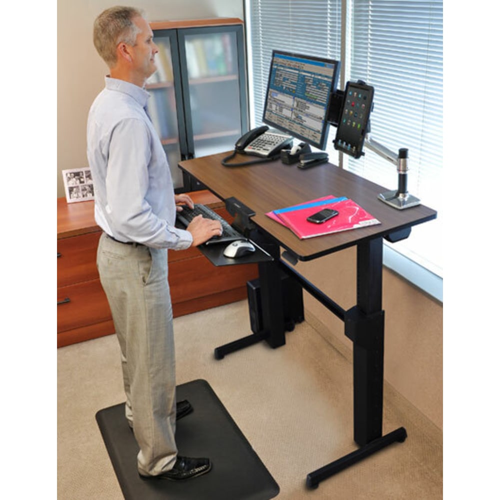 Ergotron WorkFit-D 48inW, Sit-Stand Desk, Walnut