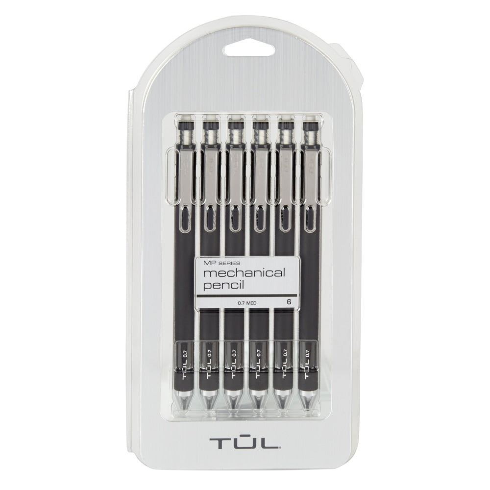 TUL Mechanical Pencils, 0.7 mm, Black Barrels, Pack Of 6 Pencils