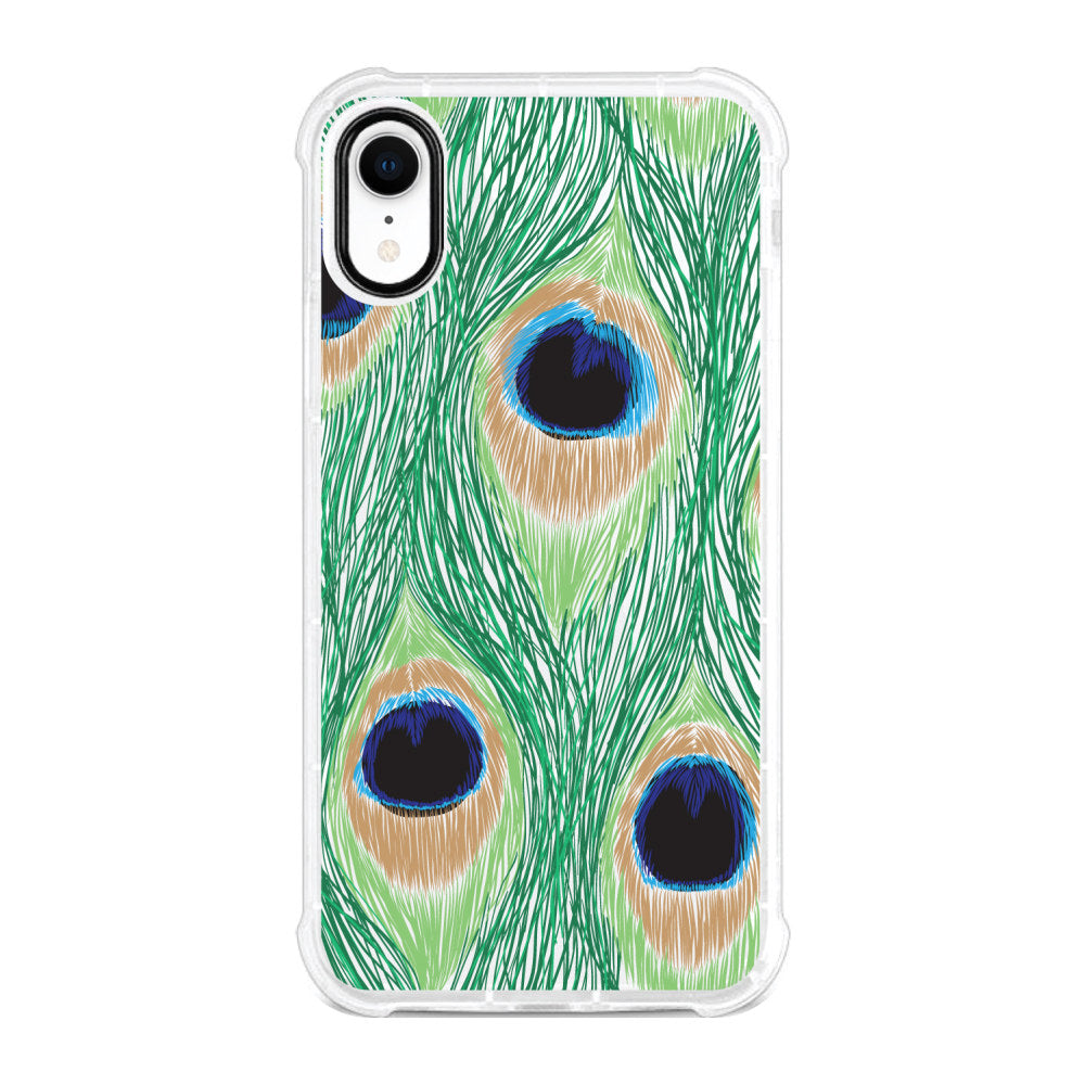 OTM Essentials Tough Edge Case For iPhone XR, Peacock Feathers, OP-YP-Z128A