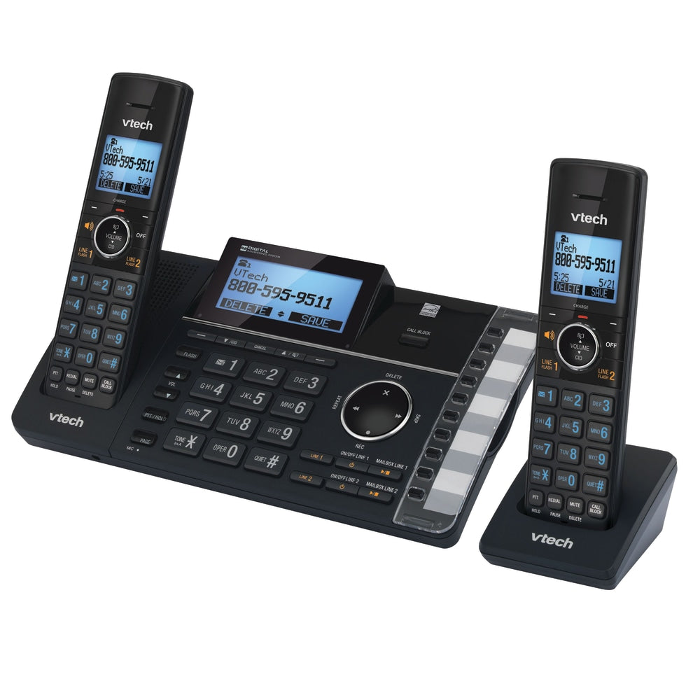 VTech DS6251-2 DECT 6.0 Expandable 2-Line Cordless Phone With Answering System, 80-1375-00