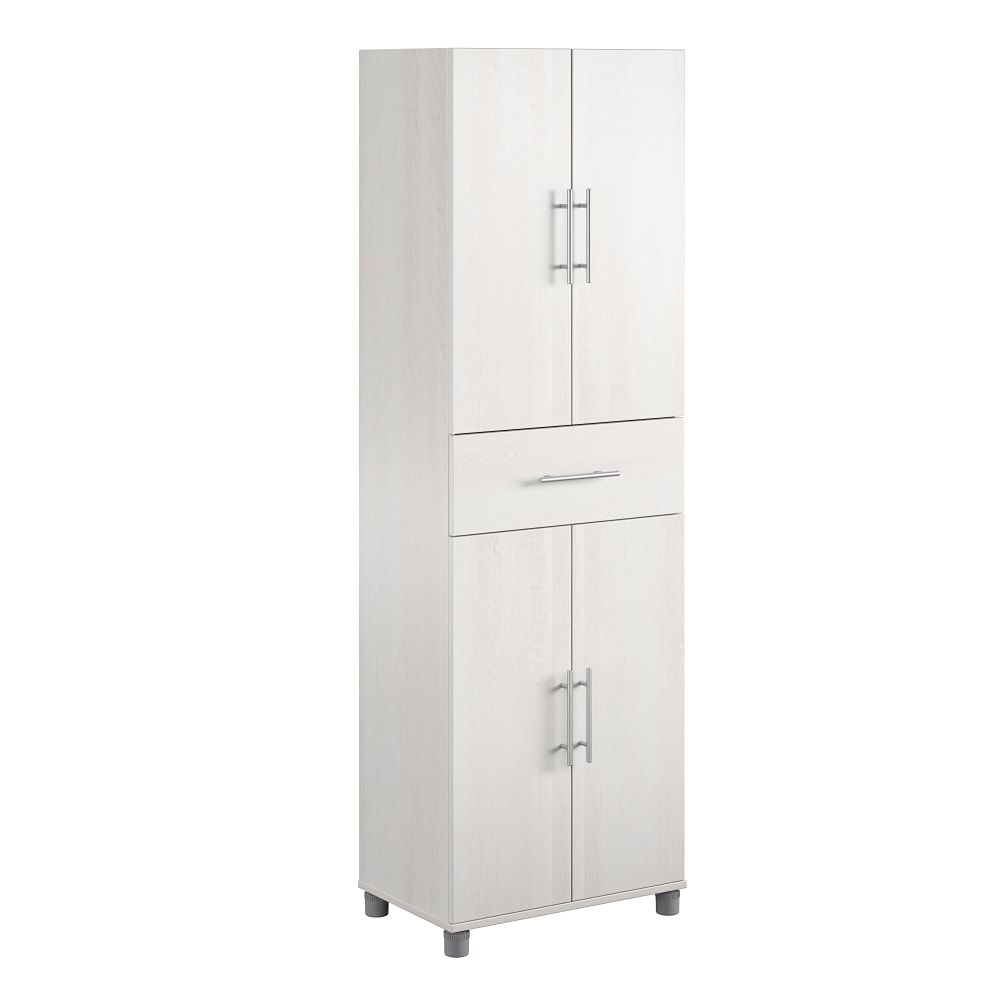 Ameriwood Home Camberly 4-Door/1-Drawer 24inW Storage Cabinet, Ivory