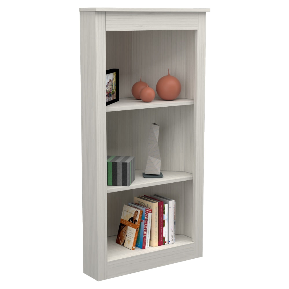 Inval America 48inH 3-Shelf Corner Bookcase, Washed Oak