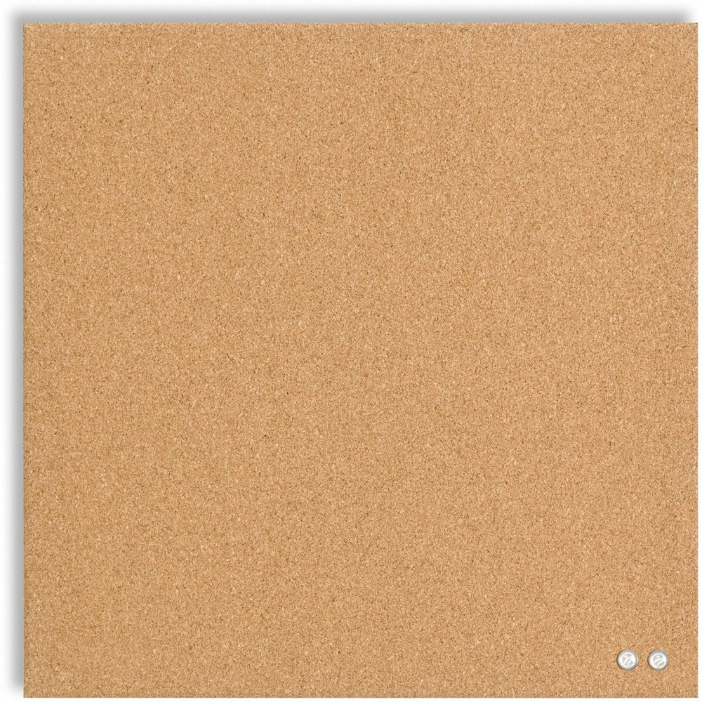 U Brands Cork Bulletin Board, Natural Cork, 14in x 14in, Frameless