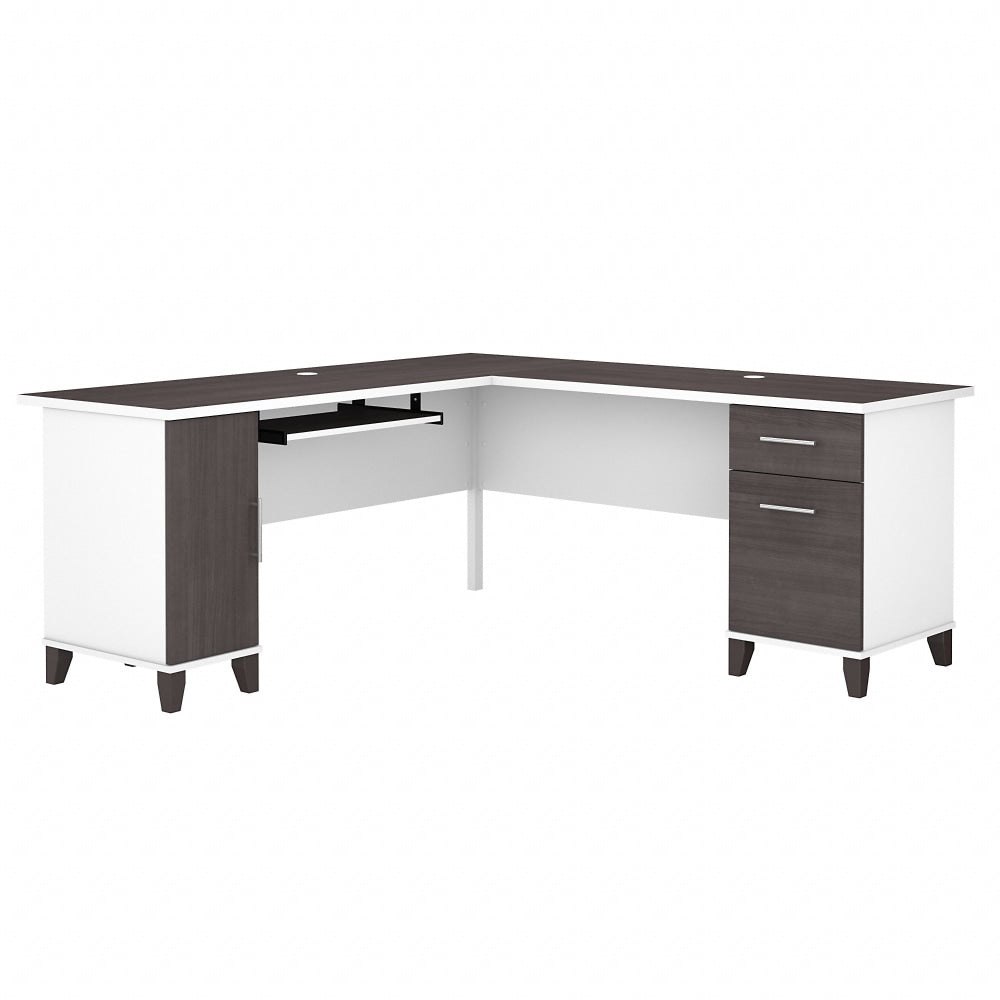 Bush Business Furniture Somerset 72inW L-Shaped Corner Desk With Storage, Storm Gray/White, Standard Delivery