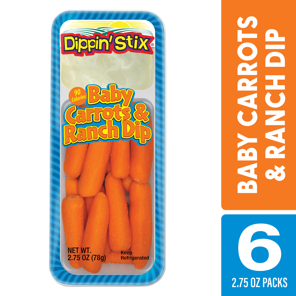 Dippin Stix Baby Carrots and Ranch Dip, 2.75 Oz, Pack Of 6