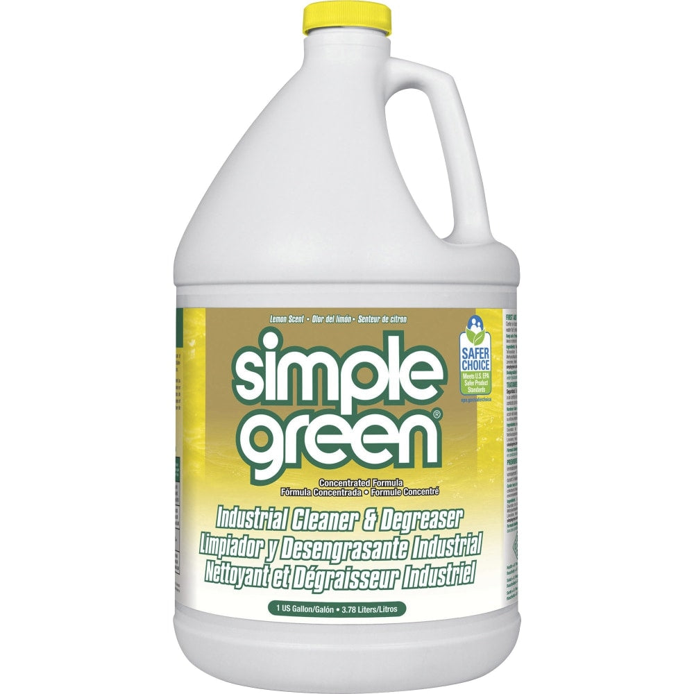 Simple Green Industrial Cleaner/Degreaser - Concentrate - 128 fl oz (4 quart) - Lemon Scent - 6 / Carton - Lemon