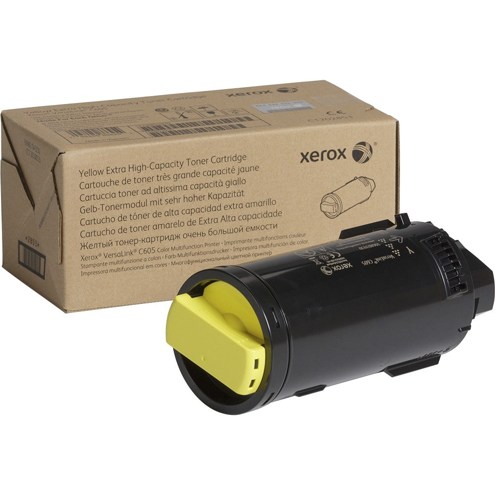 Xerox C605 Yellow Extra-High Yield Toner Cartridge, 106R03930