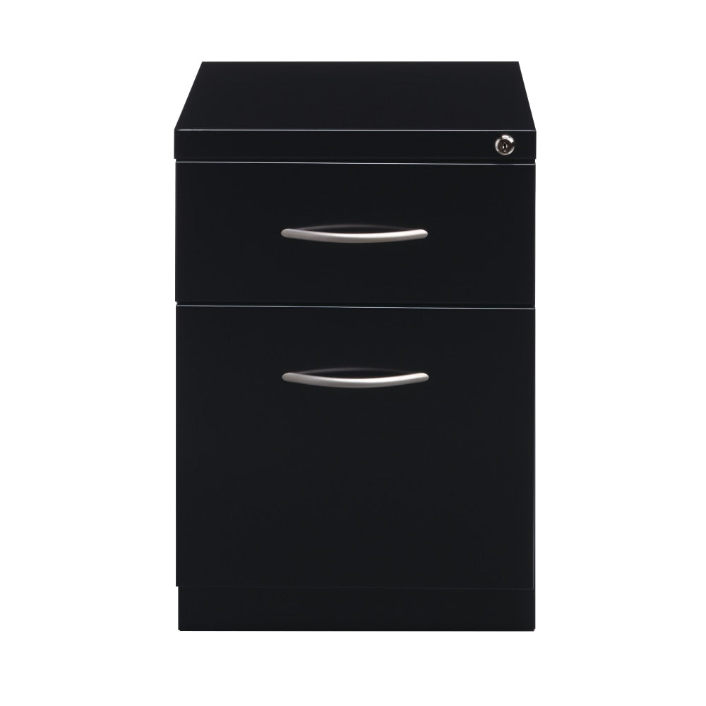 Hirsh 20inD Vertical 2-Drawer Mobile Pedestal File Cabinet, Black